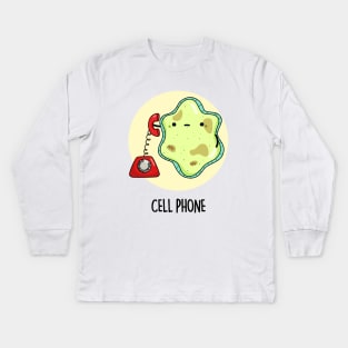 Cell Phone Funny Biology Pun Kids Long Sleeve T-Shirt